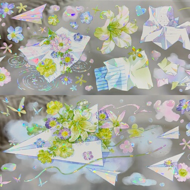 朝夕分装手账胶带藏在心里的诗飞机风中絮语系一缕夏风绿系流麻