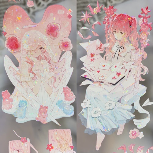 Eee studio分装手账胶带恋恋粉色女孩恋爱可爱流麻咕卡贝壳光