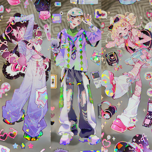 一木一横分装胶带元气多巴胺邂逅紫罗兰花姗翩翩女流麻咕卡手账