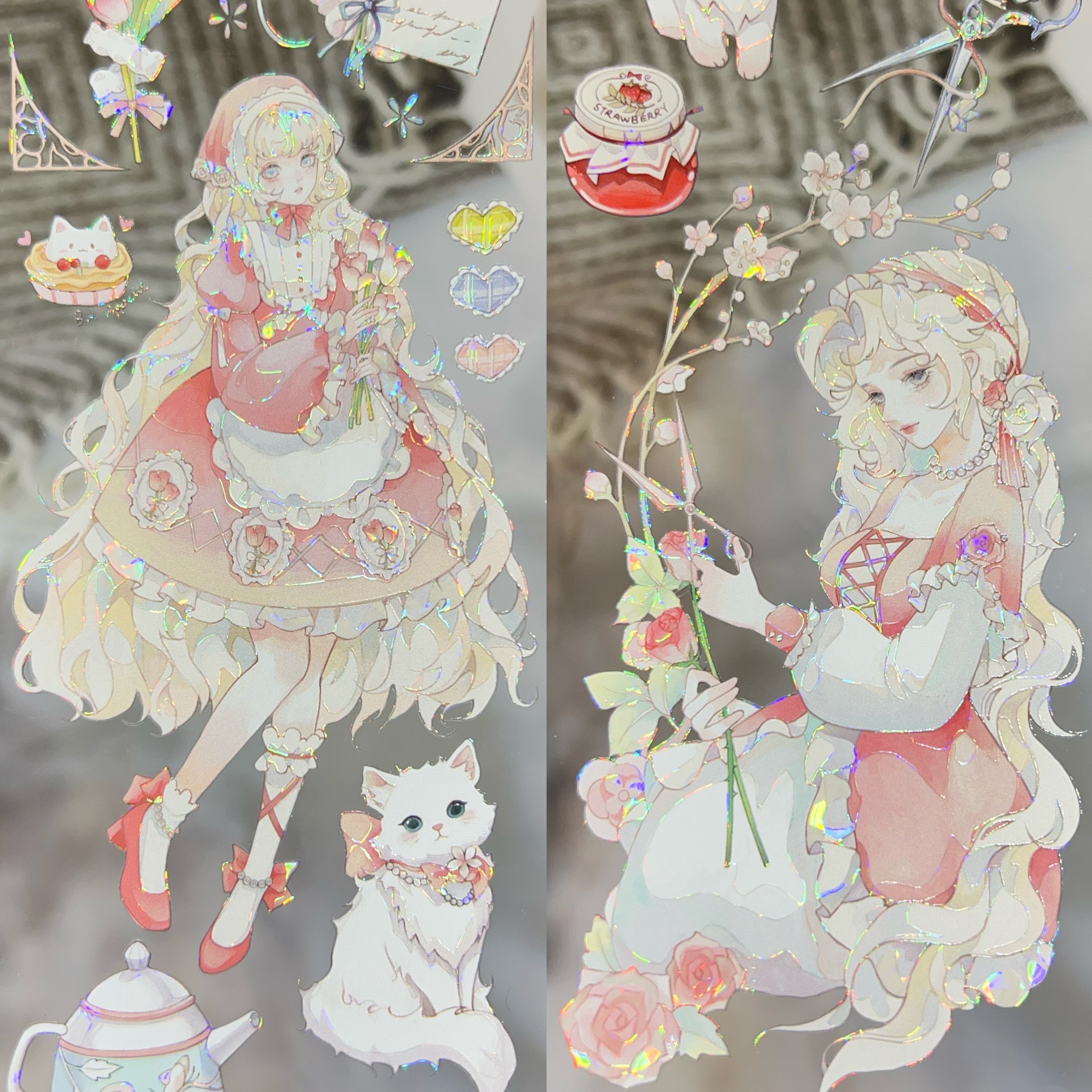 巫女分装手账胶带芙洛拉手记萝莉小女孩可爱流麻咕卡