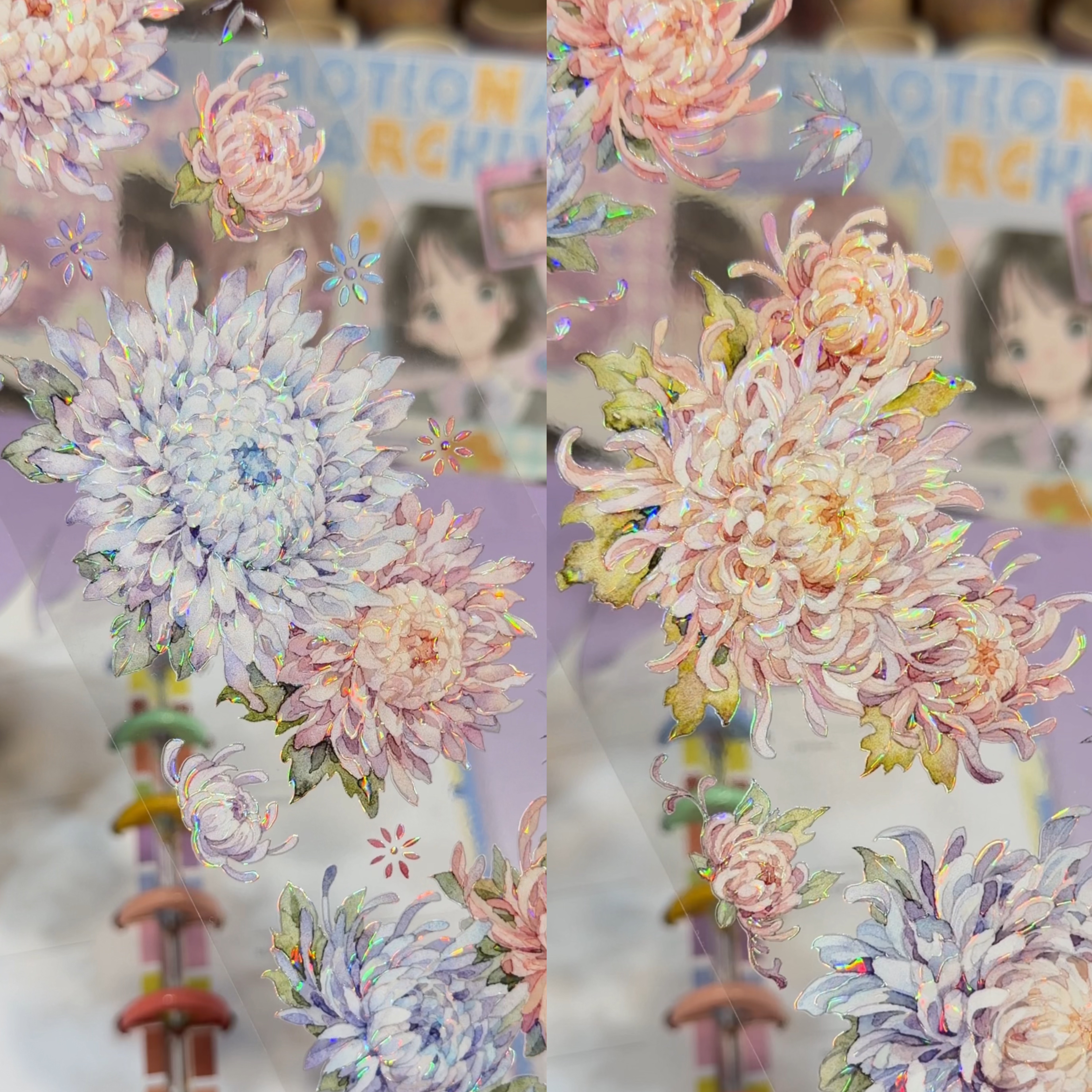 分装刺猬家手账胶带花朵