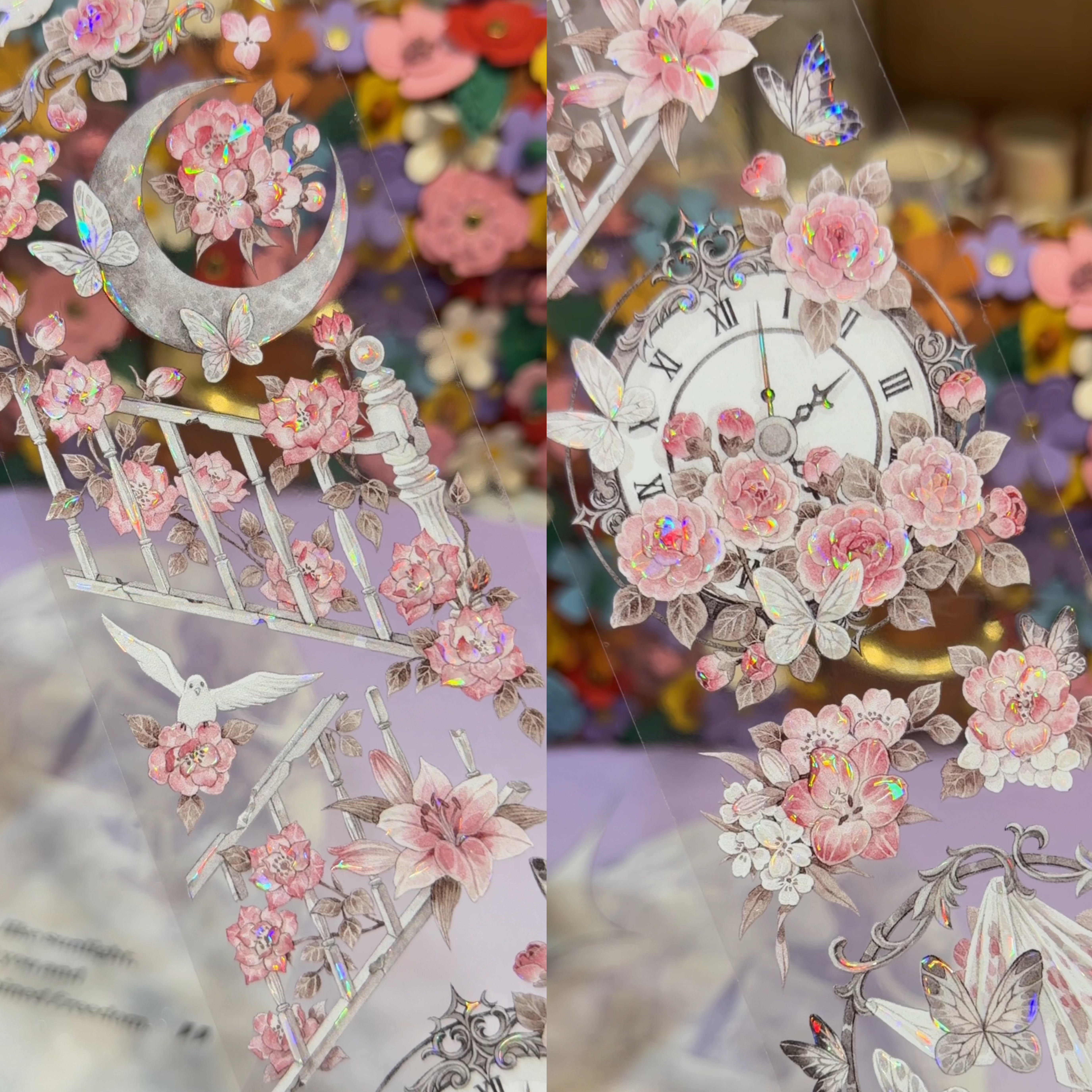 花柒所分装手账胶带晓嫣语颜汐落日旅途清雾花朵合集流麻咕卡背卡
