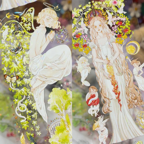 吾心原创分装手账胶带械语姬影伊甸园夏野狂欢人物女流麻咕卡背卡