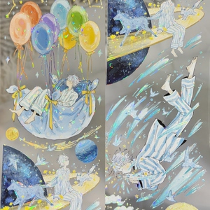 Shine工作室分装手账胶带星河幻梦锻梦誓约霓虹囡囡人物女流麻