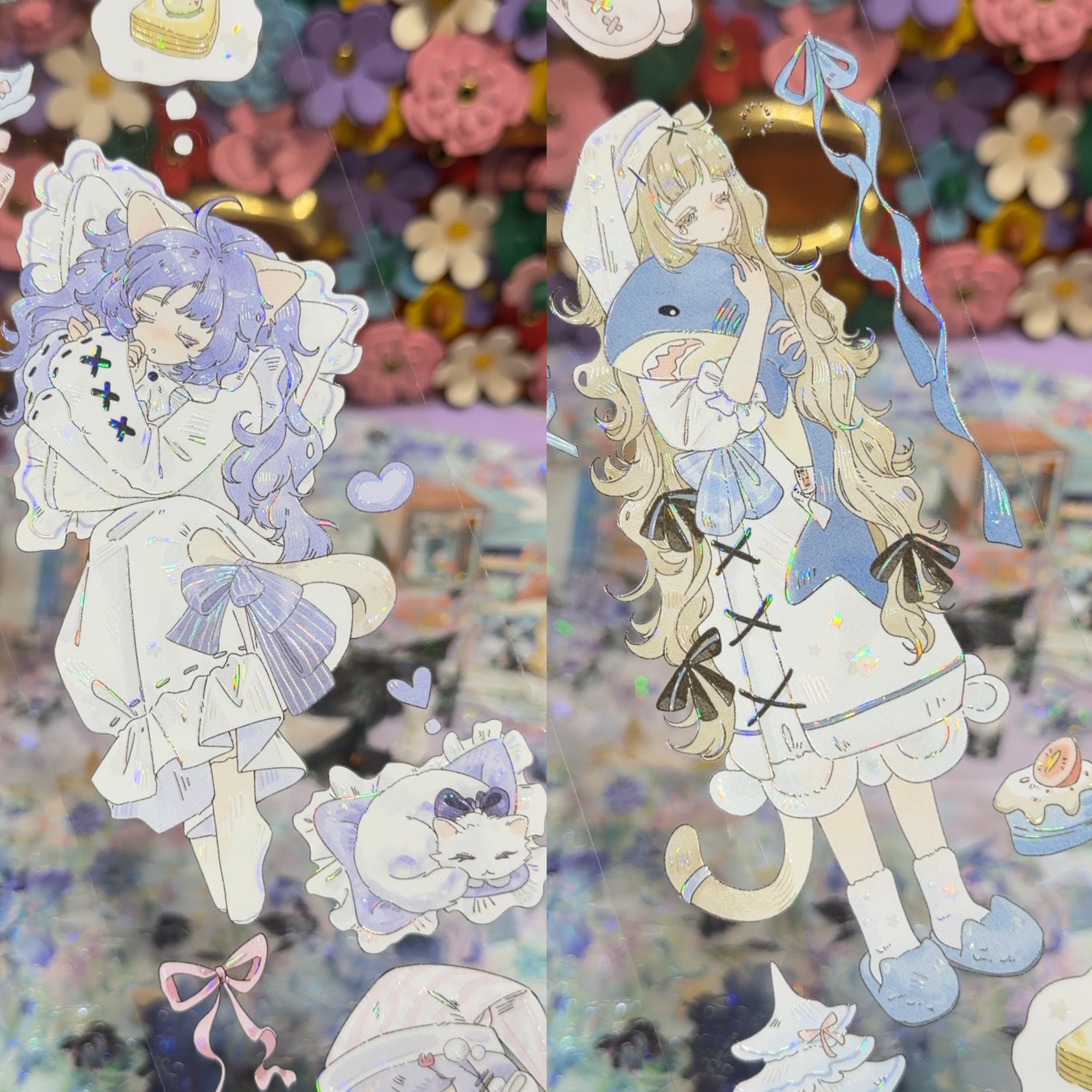 巫女分装手账胶带软梦可爱女孩子睡衣系列流麻咕卡背卡拼贴