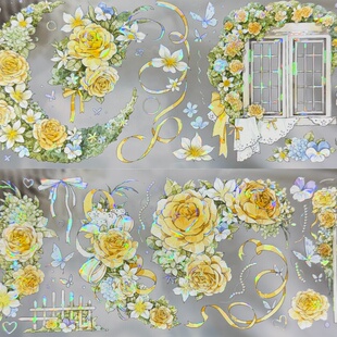 朝夕分装手账胶带血染墨竹复古苹果水流葡萄庄园落日黄昏蔚蓝海岸