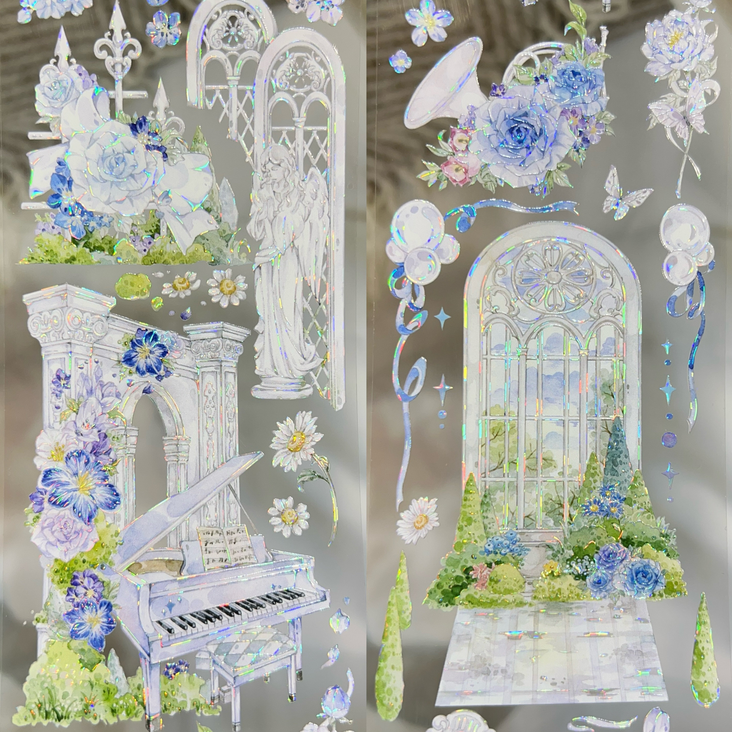 予星社分装胶带塔拉庄园欧庭澜兮涟涟百合造景背景手账胶带拼贴