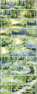 Dailylife分装手账胶带极光山影荒野四季林间绿荫湖光雪莹梦湖