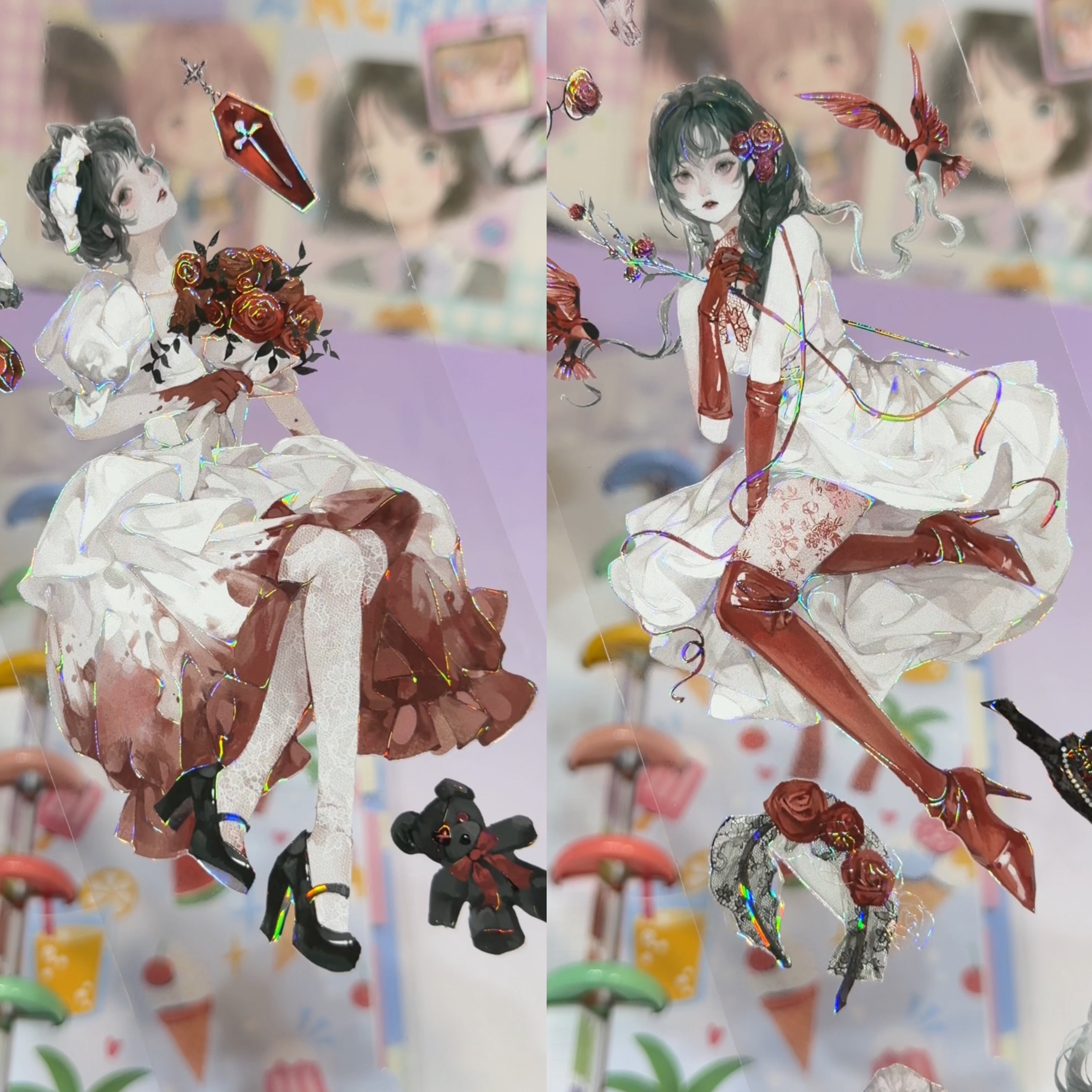 一木一横分装手帐胶带白沙泣血暗黑风女孩流麻咕卡谷美拼贴