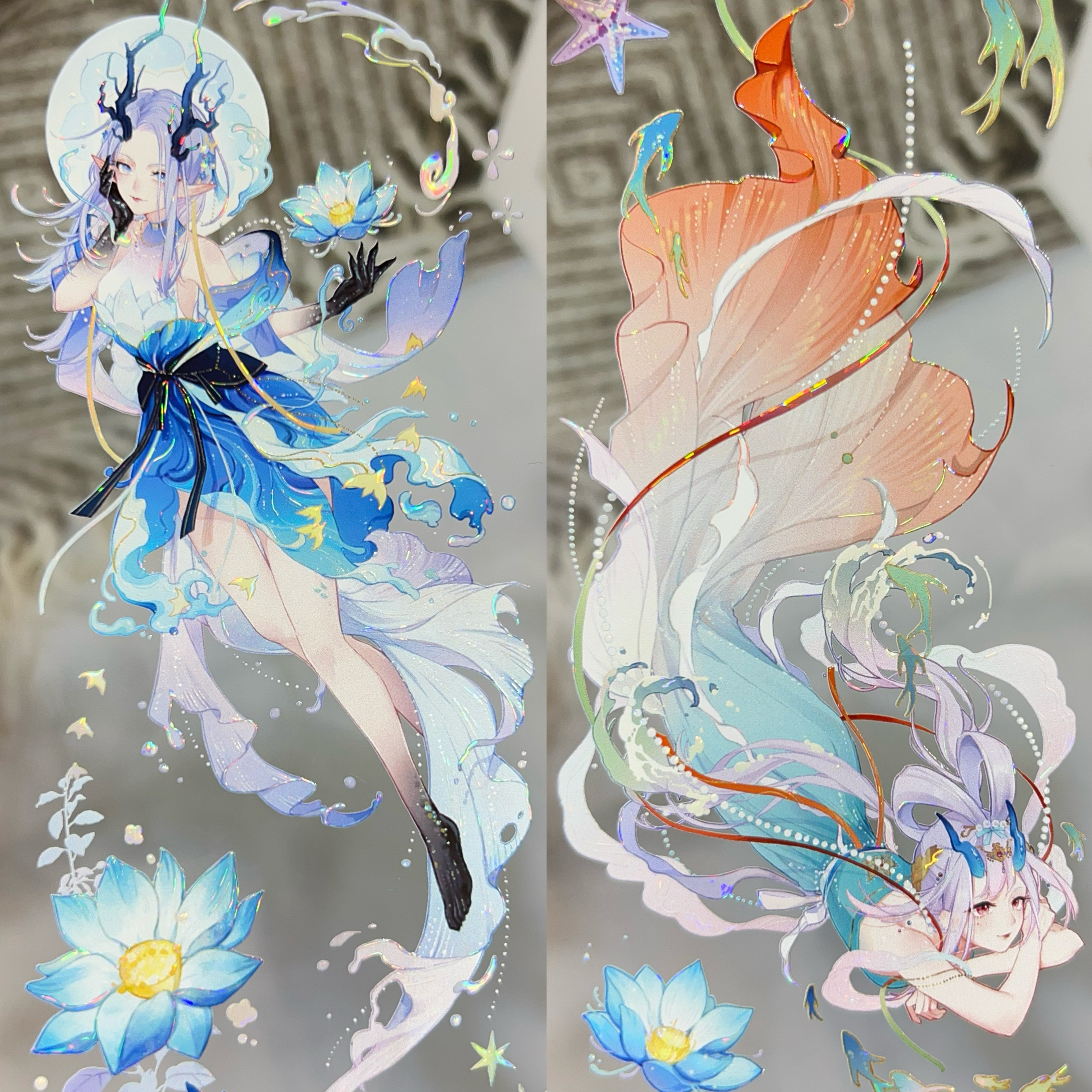 野葵分装手账胶带傀儡沙华东海龙女人物女贝壳光流麻咕卡