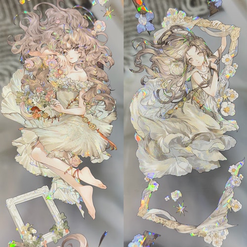 一木一横分装胶带金粼绮梦绿意浓克洛里斯墨鱼太太绘制人物手账