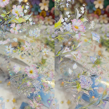 说出愿望吧分装手账胶带春光浅花间浮泡止与花叶花草系列流麻咕卡