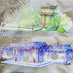 李富贵分装手账胶带大户人家墙裂山河月明江枫渔火梦回圣山背景