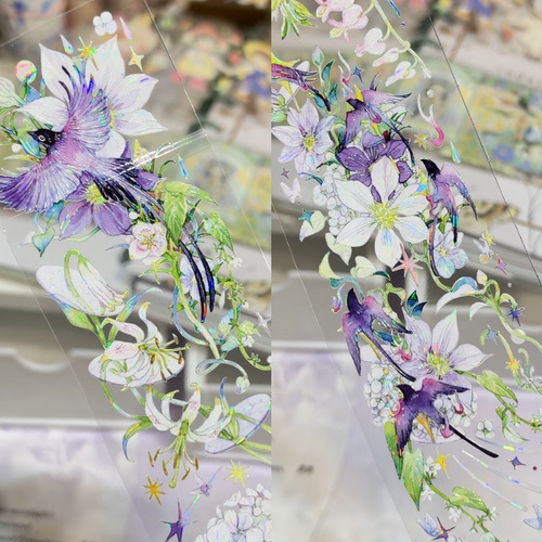 Shine手帐工作室分装寒枝宿羽乱序花吟砖属春光花朵合集手帐胶带