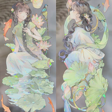 一木一横分装手账胶带荷月翩翩古堡星颂林涧微光墨鱼太太绘拼贴