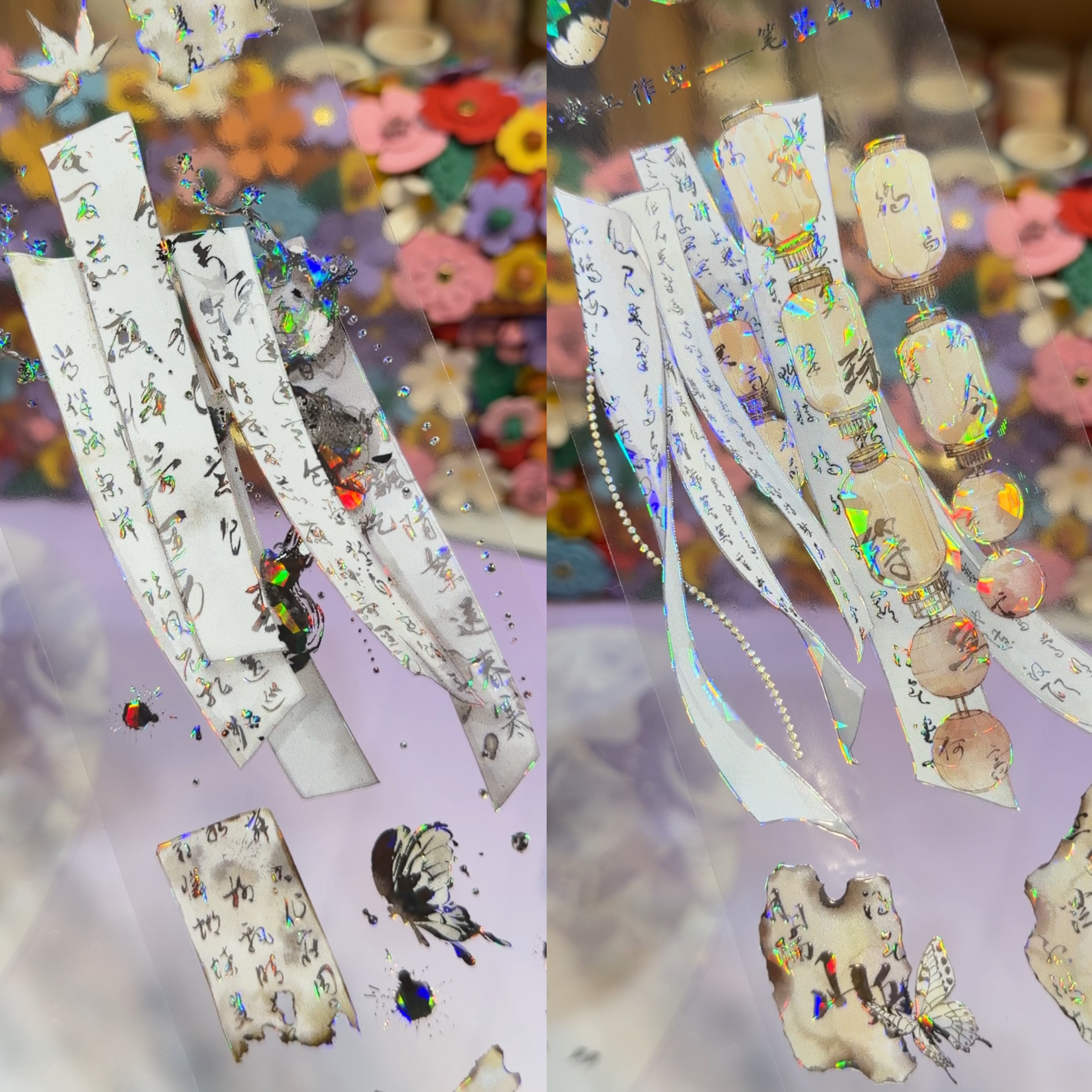 世安分装胶带笔墨生香花香盈窗百花语绘墨丹青古风手账流麻咕卡