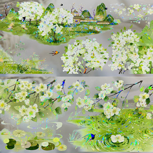 行野分装手账胶带四月芳菲梨涧雨青雾织梦元墟空间春日青巡造景