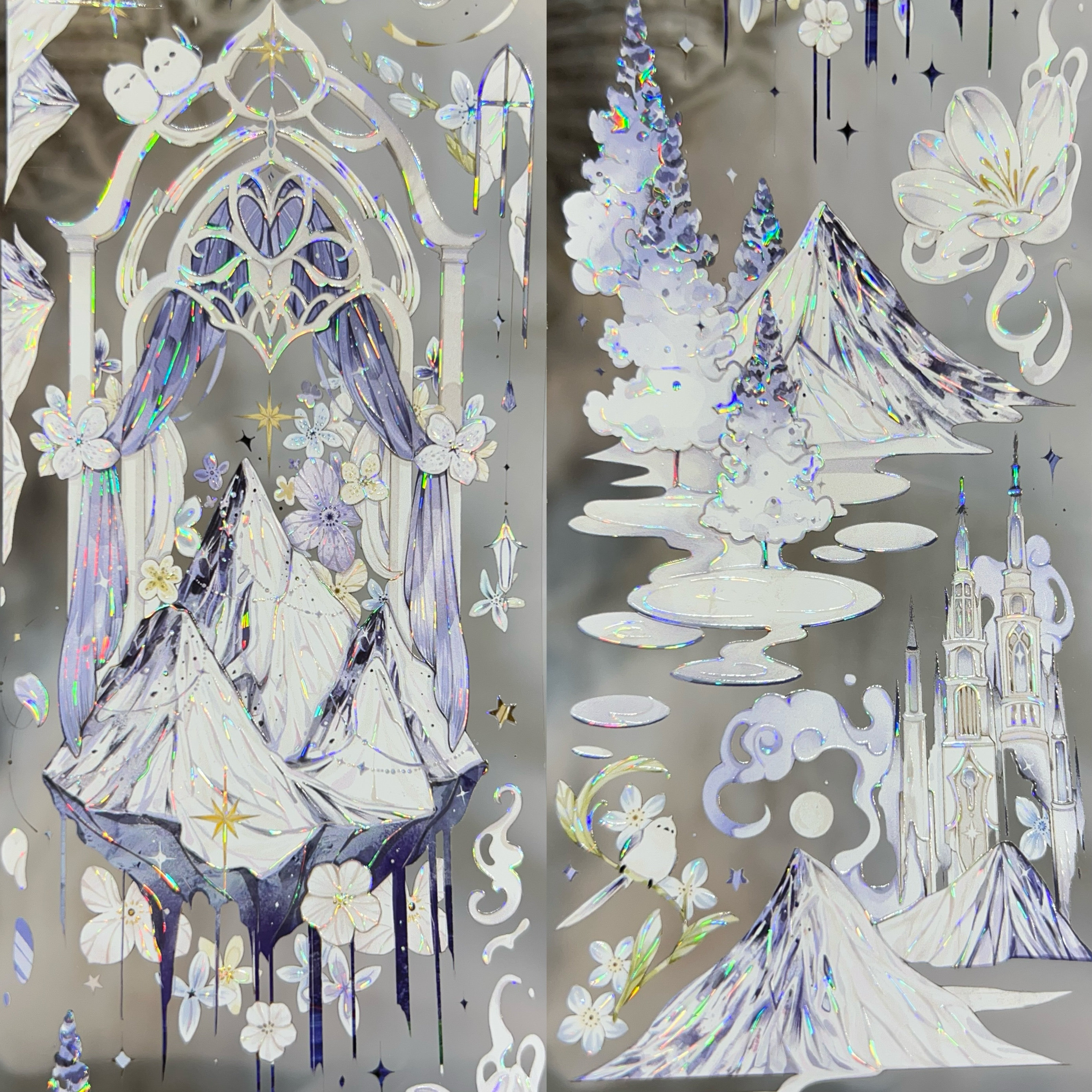 雾中星分装手账胶带圣山鹿鸣蒹葭苍苍万山载雪山脉流麻咕卡拼贴