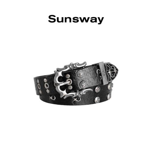 SUNSWAY朋克风暗黑铆钉腰带