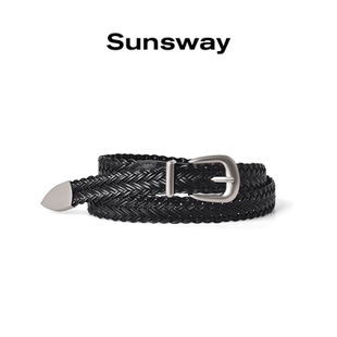 SUNSWAY原创编织复古腰带免打孔手工简约小众牛仔裤cleanfit皮带