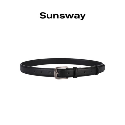 SUNSWAY简约百搭真皮黑色皮带