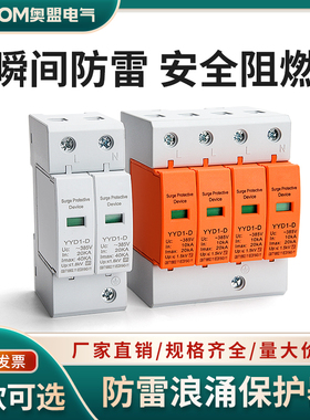 浪涌保护器电涌避雷器40KA家用电涌防雷器三相电源模块1P2P3P4P