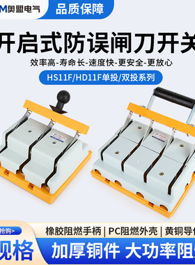 手动双投刀型转换倒顺闸刀刀开关HS11F-100A/38玻板黄铜HD11F单投