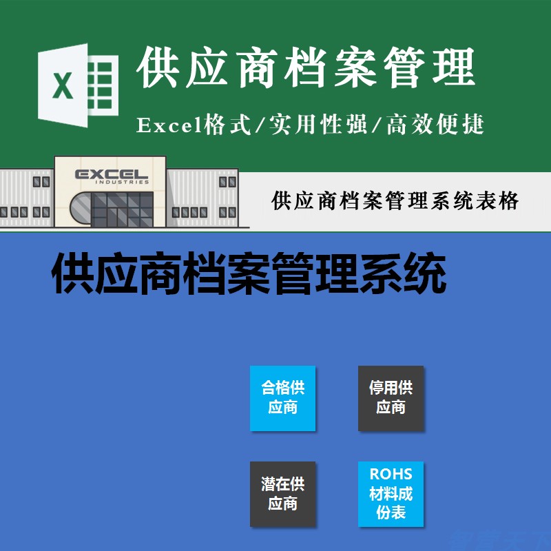 电商供货商档案管理套表格 合格潜在名录采购供应商停用Excel模板