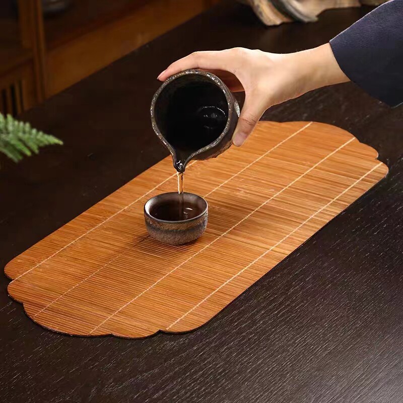 竹制席隔热垫桌布泡茶配件茶垫防水新中式竹帘桌垫禅意