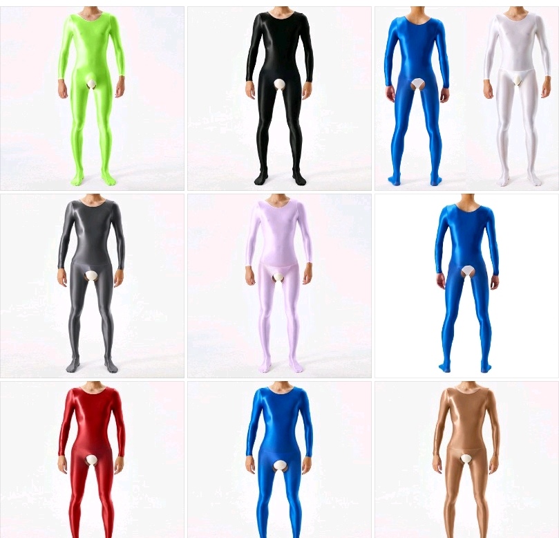 薄透大码油亮光泽丝滑紧身连体衣开裆瑜伽服连体衣7076K