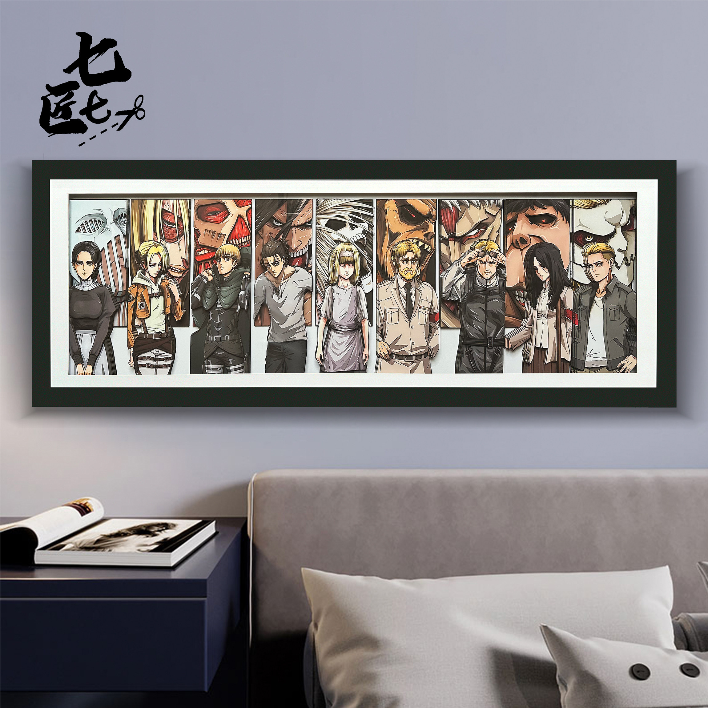 进击的巨人全家福动漫立体画手工手办画客厅装饰画艺术画节日礼物