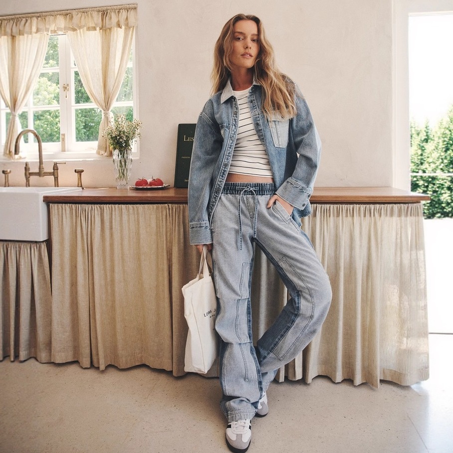 LornaJane牛仔长袖衬衫短裙