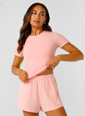 LornaJane运动上衣罩衫T恤罗纹短袖WEEKENDER瑜伽跑步日常休闲LJ