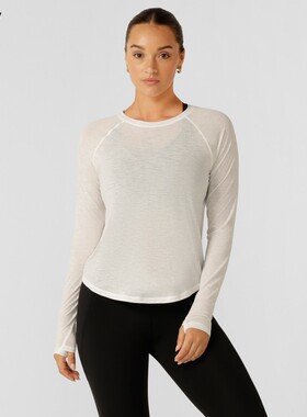 LornaJane速干跑步运动上衣罩衫弹力圆领长袖RUN瑜伽健身女防晒LJ