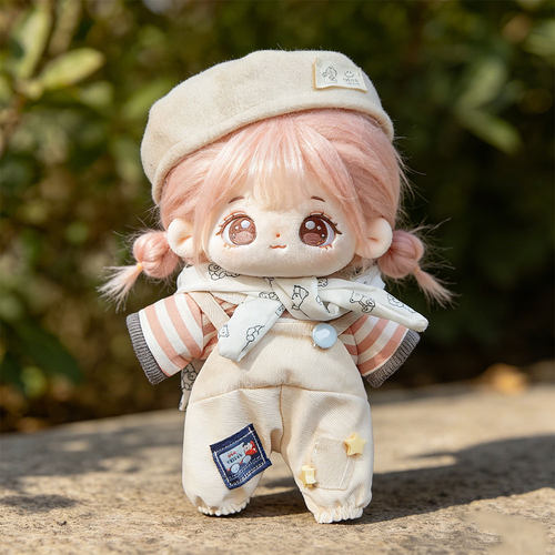 20cm棉花娃娃衣服套装玩偶公仔娃衣可爱背带裤贝雷帽正常体娃衣