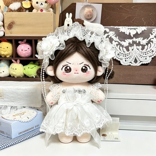 20cm娃衣套装棉花娃娃正常体公主裙玩偶公仔衣服婚纱女娃连衣裙子