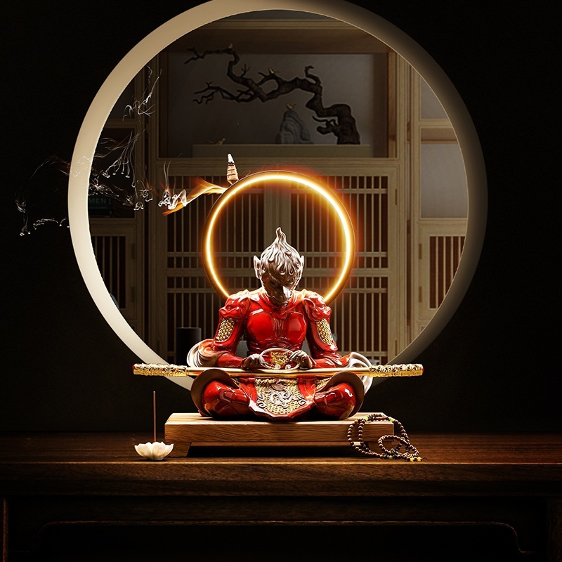 斗战胜佛陶瓷摆件客厅家居装齐天大圣饰玄关孙悟空乔迁开业送礼