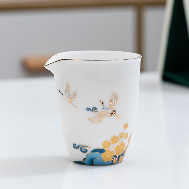 珐琅薄胎白瓷家用过滤茶道配件图片