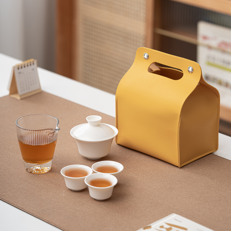 恬静生活旅行茶具玉白瓷