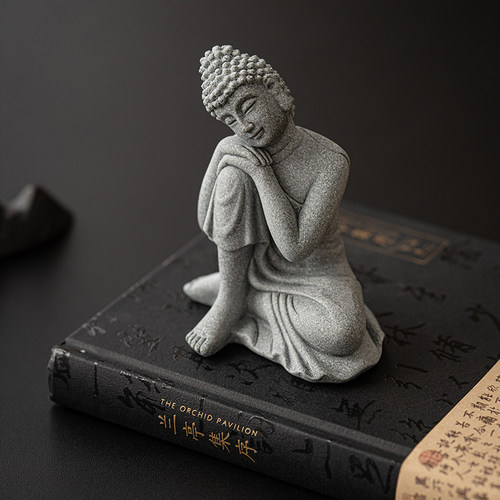 恬静生活青砂石中式装饰摆件