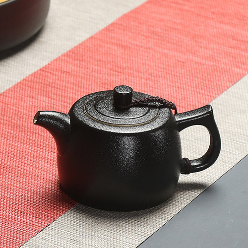恬静  日式茶壶陶瓷台湾黑陶茶具功夫茶具半手工茶具泡茶壶套装 - 封面