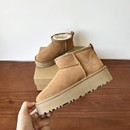 河南桑坡羊皮毛一体真皮羊毛周冬雨同款松糕厚底雪地靴女短筒短靴