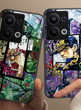 JOJO适用oppofindx8手机壳a5pro动漫周边r17新款男x6承太郎奇妙冒险reno13玻璃a93创意r15一加ace5小众13个性