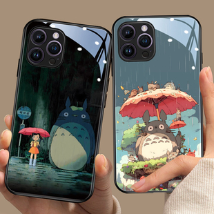龙猫适用于苹果17promax手机壳外壳iphone16/15玻璃13/14动漫11宫崎骏12华为卡通oppo可爱vivo治愈系三星小米