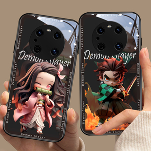 鬼灭之刃适用华为mate60pro手机壳40pro动漫50por玻璃p60荣耀90弥豆子magic7pura70p立体nova13炭治郎x50创意