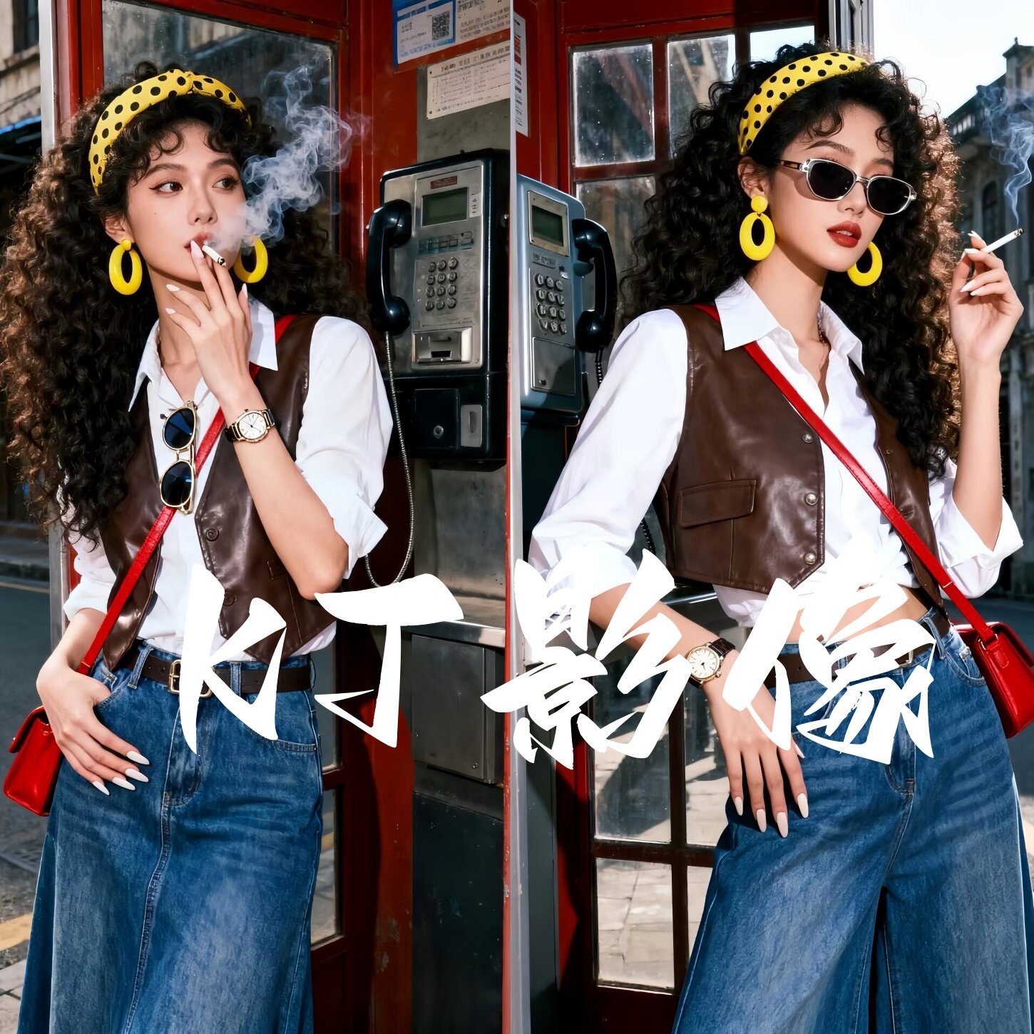 复古港风摄影写真个性潮服街拍亲子装模特走秀舞台比赛演出服装女