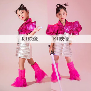 模卡元宇宙未来科技感马卡龙糖果色儿童舞台走秀比赛个性演出服