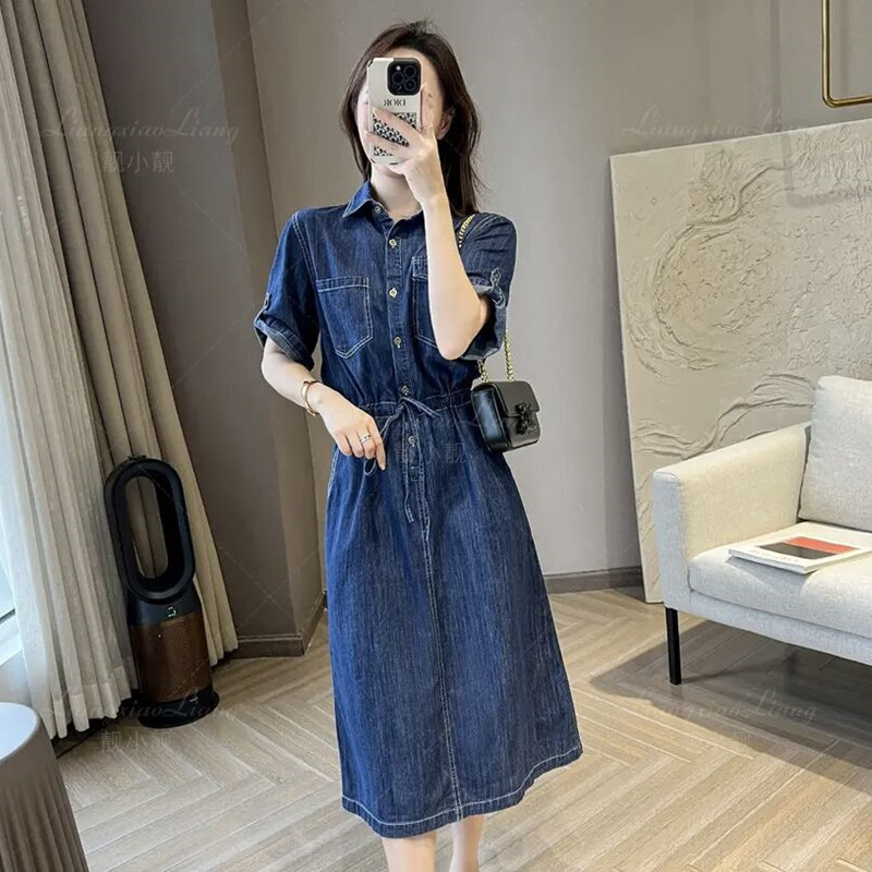 休闲气质收腰显瘦牛仔裙