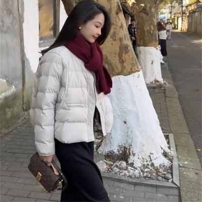 小个子设计感圆领羽绒服保暖外套