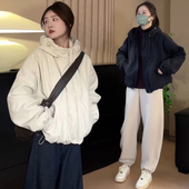 新款 爆款 小个子连帽加棉冲锋衣短外套女2025春装 休闲夹克加厚棉服